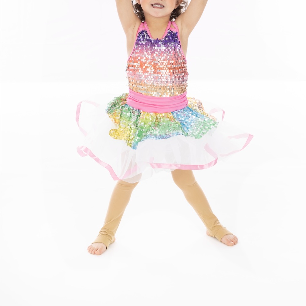 Girls dance leotard with tutu one piece
